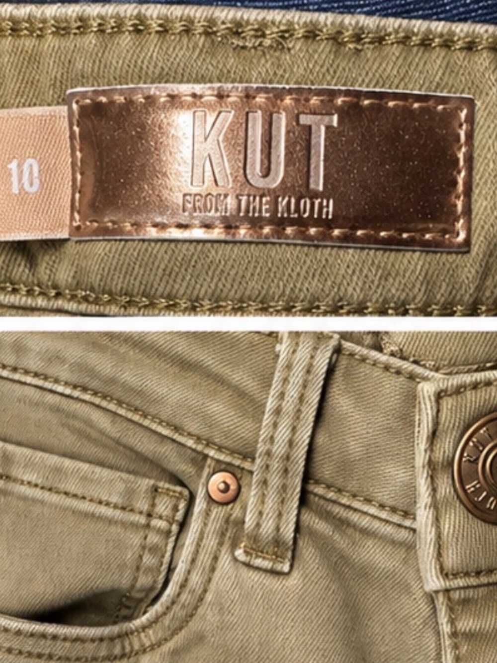 KUT FROM THE KLOTH Women's Tan Straight-Leg Jeans - Picture 2 of 3